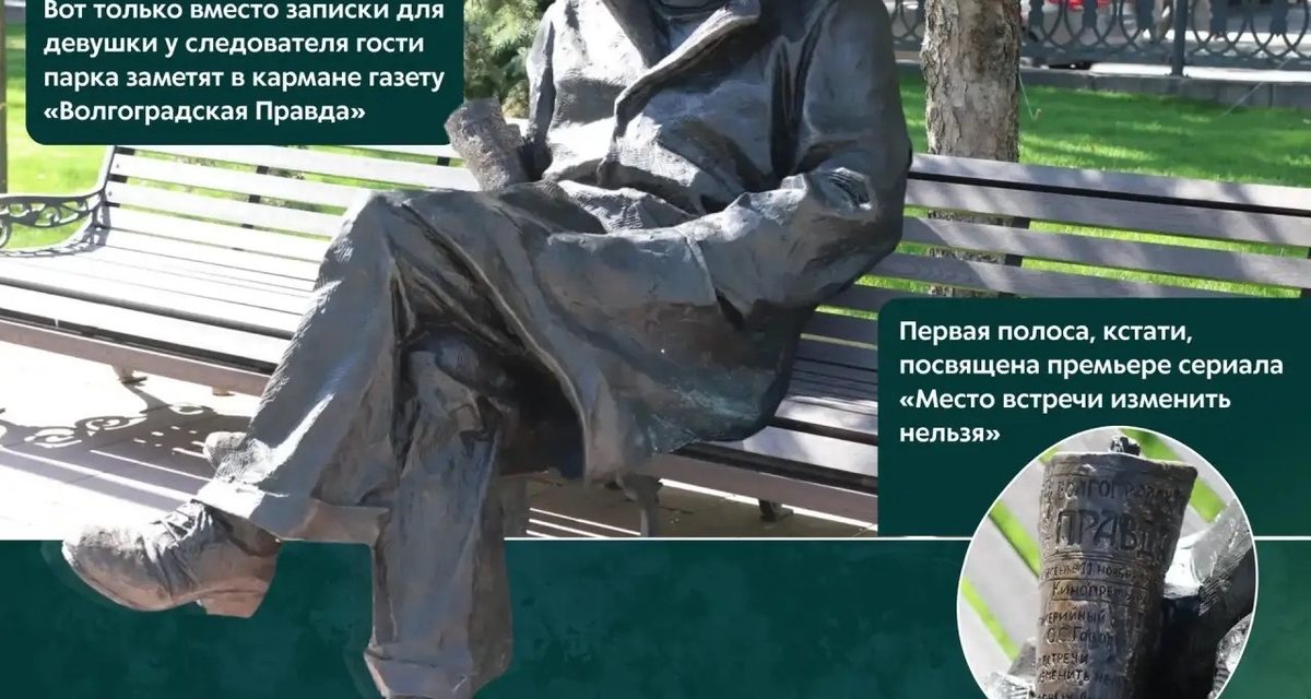 В новом сквере Волгограда спрятали культурные коды в скульптурах Шарапова, Говорухина и Робинзона