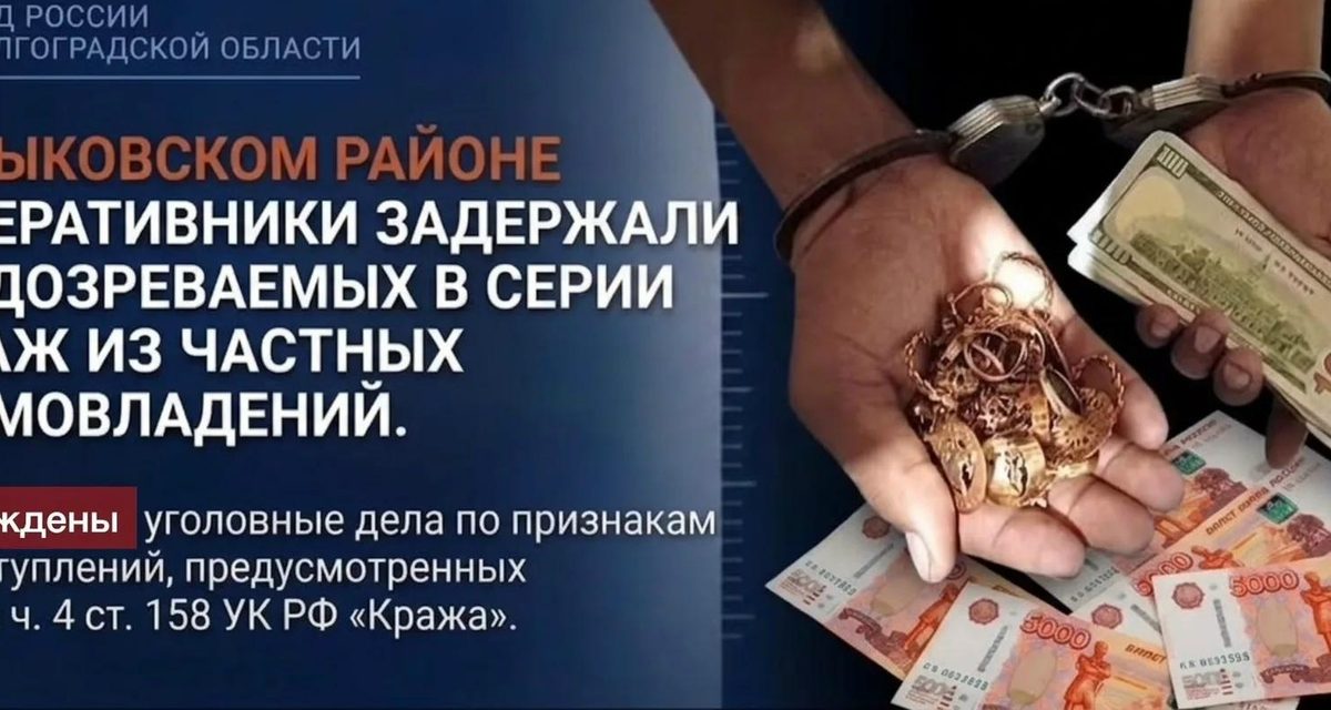 В Быковском районе задержали троих подозреваемых в кражах золота, рублей и валюты
